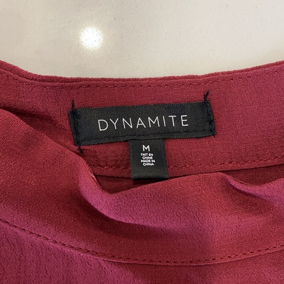 Maroon Buttoned Collar Blouse - Picture 2 of 3